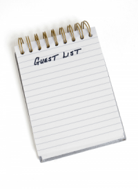 notebook for a wedding guest list