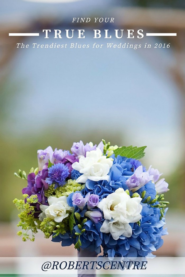 wedding bouquet with blue flowers