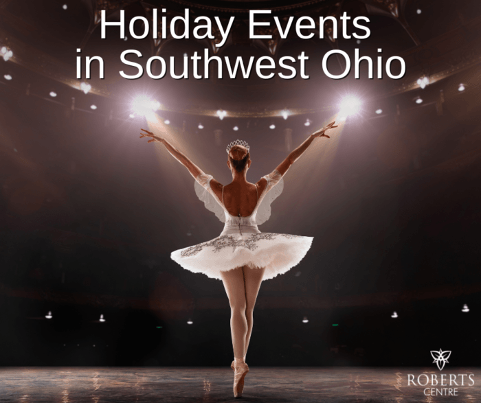 A ballerina performs a holiday events dance