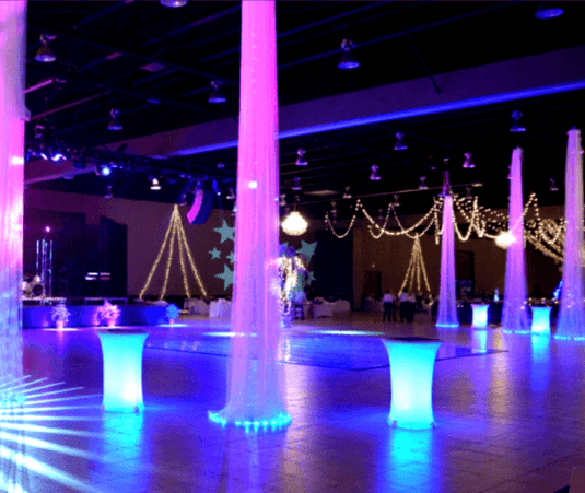 Roberts Centre interior set up for prom